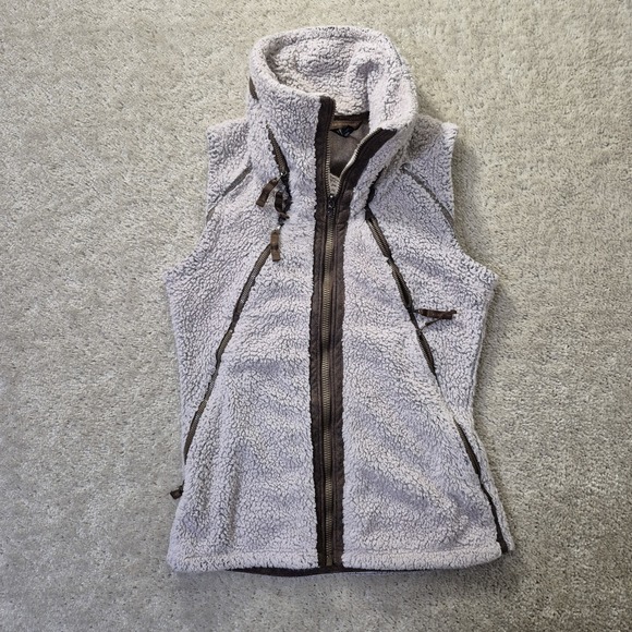 Kuhl Jackets & Blazers - Kuhl Flight Vest Womens Small Beige Deep Pile Fleece Sherpa Full Zip Outdoor